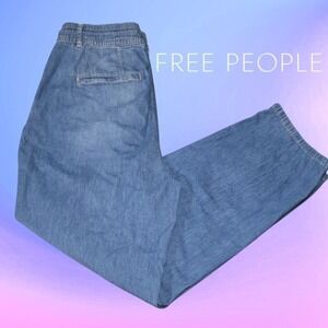 FP We‎ The Free Luna Denim Pull On Jeans Stardust Blue M (8-10)